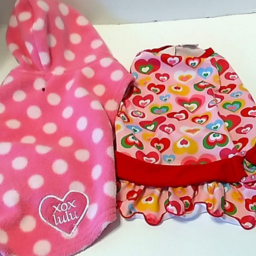 BUNDLE OF 2 DOG DRESS AND HOODIE